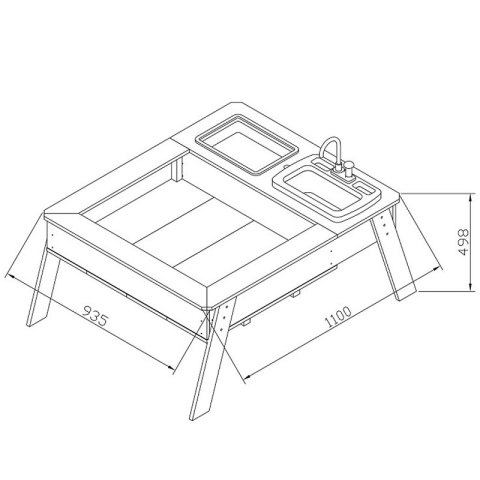AXI Stół ze Zlewozmywakiem Linda z Pojemnikami na Piasek/Wodę z Parasolem