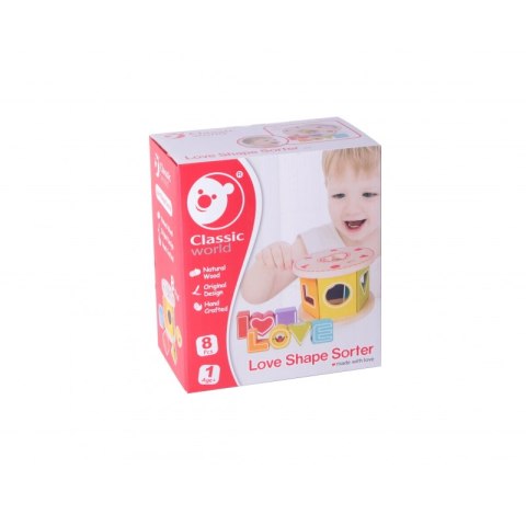 CLASSIC WORLD Drewniany Sorter Kształtów Literki + Klocki Sensoryczne