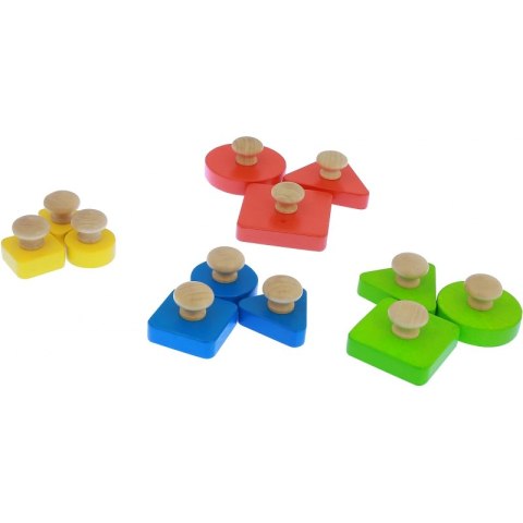 Drewniany Sorter Kształtów Wielkości Kolorów Masterkidz Montessori