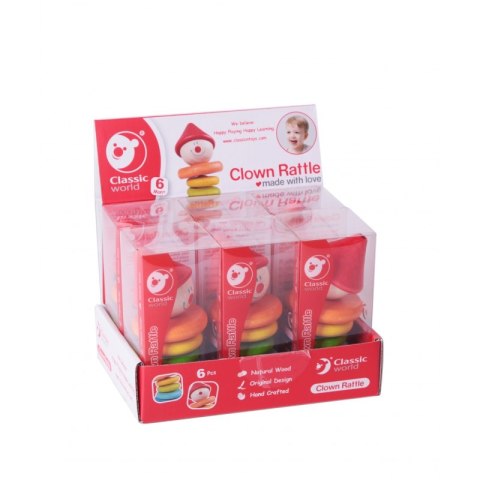 Grzechotka Classic World Drewniana Kolorowa dla dzieci