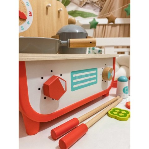 TOOKY TOY Kuchnia z Grillem dla Dzieci 2 w 1 + Akcesoria Kuchenne