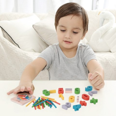 CLASSIC WORLD Gra Matematyczna Cyfry Znaki Działań Matematycznych Zegar MONTESSORI 67 el.