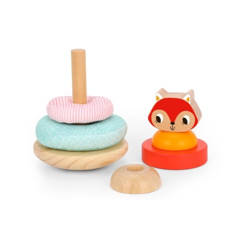 TOOKY TOY Drewniana Układanka Montessori Piramindka Wieża Lisek 6 el. FSC