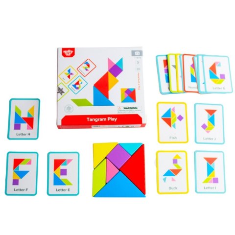TOOKY TOY Drewniane Puzzle Tangram Układanka