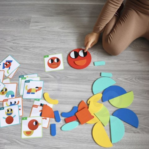 WOOPIE GREEN Drewniana Układanka Montessori 40 Wzorów do Odtworzenia 55 el. Certyfikat FSC