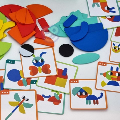 WOOPIE GREEN Drewniana Układanka Montessori 40 Wzorów do Odtworzenia 55 el. Certyfikat FSC