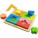 Drewniane Puzzle Geometryczne 12 Elementów Masterkidz Montessori