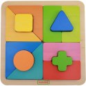 Drewniane Puzzle Geometryczne 12 Elementów Masterkidz Montessori