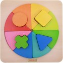 Kolorowa Drewniana Układanka Geometryczna Puzzle Masterkidz Montessori