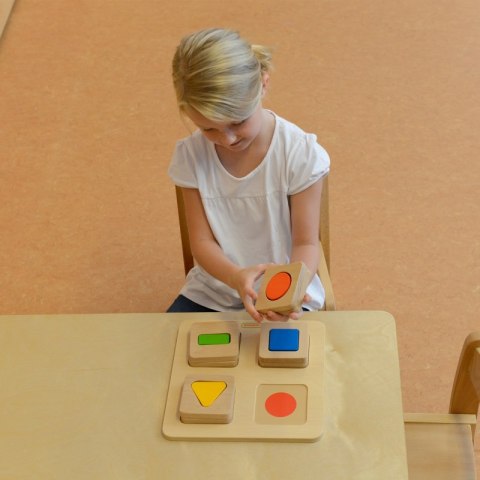 Sensoryczny Sorter Drewniany Kształty i Kolory Masterkidz Montessori