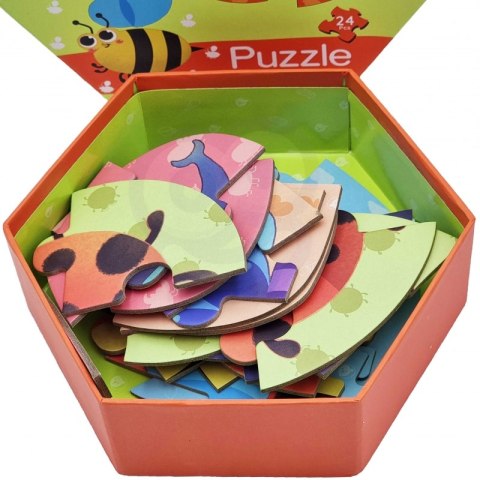CLASSIC WORLD Drewniane Puzzle Owady Układanka Dla Dzieci 6 Obrazków 24 el.