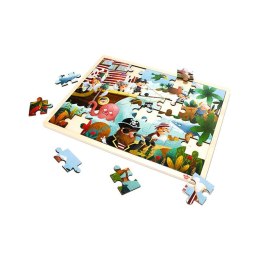 TOOKY TOY Drewniane Puzzle Piraci 48 el.