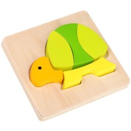 TOOKY TOY Puzzle Układanka Montessori Grube Klocki Żółw 5 el.