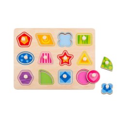 TOOKY TOY Puzzle Układanka Montessori Nauka Kształtów z Pinezkami Figury Kształty