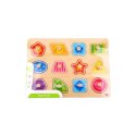 TOOKY TOY Puzzle Układanka Montessori Nauka Kształtów z Pinezkami Figury Kształty