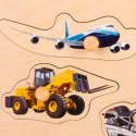 CLASSIC WORLD Drewniana Układanka dla Dzieci Pojazdy Transport Dopasuj Kształty 9 el.