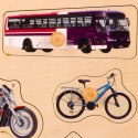 CLASSIC WORLD Drewniana Układanka dla Dzieci Pojazdy Transport Dopasuj Kształty 9 el.