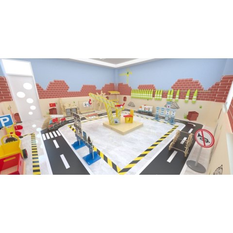 CLASSIC WORLD EDU Ogromne Klocki Konstrukcyjne Drewniane Zestaw Szpital Kościół Wieża 97 el.
