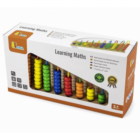 Viga Toys Edukacyjne Liczydło drewniane do Liczenia Szkolne Montessori