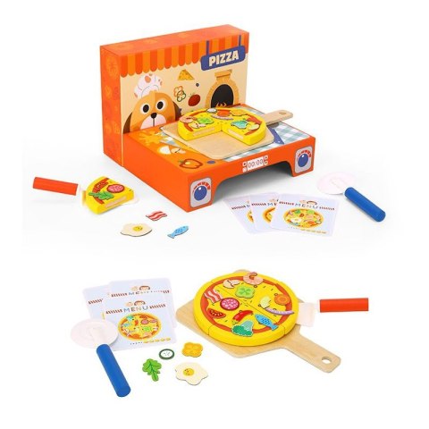 TOOKY TOY Drewniany Zestaw do Pizzy Wzory 39 el. Certyfikat FSC