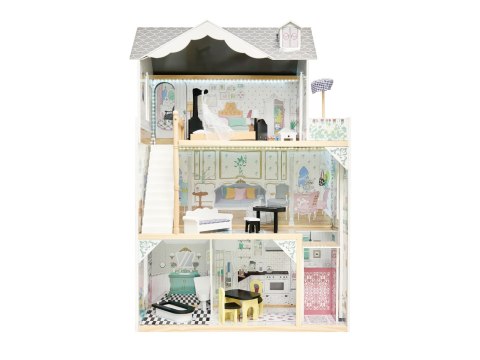 Domek dla lalek drewniany MDF + mebelki 122cm XXL LED