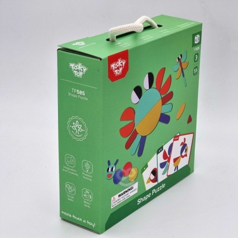 TOOKY TOY Drewniana Układanka Klocki 40 Wzorów do Odtworzenia 55 el. Certyfikat FSC
