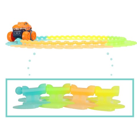 Tor samochodowy wyścigowy świecący do złożenia z samochodem 150 elemen