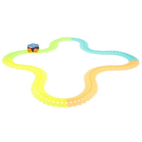 Tor samochodowy wyścigowy świecący do złożenia z samochodem 150 elemen