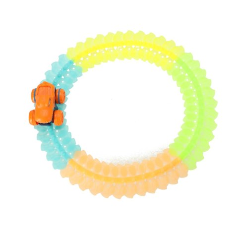 Tor samochodowy wyścigowy świecący do złożenia z samochodem 54 element