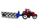 Traktor z Pługiem Plastikowy Czerwony Niebieski
