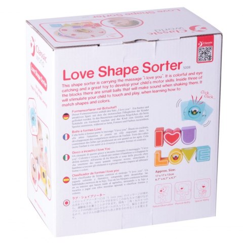 CLASSIC WORLD Drewniany Sorter Kształtów Literki + Klocki Sensoryczne