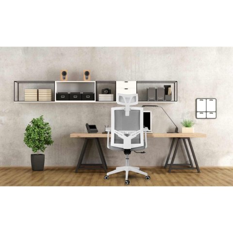 Fotel biurowy z mikrosiatki Sofotel Rotar szary