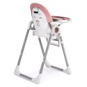 Krzesełko do karmienia ze stolikiem Nukido Belo różowe + pałąk z  