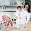 Krzesełko do karmienia ze stolikiem Nukido Belo różowe + pałąk z  