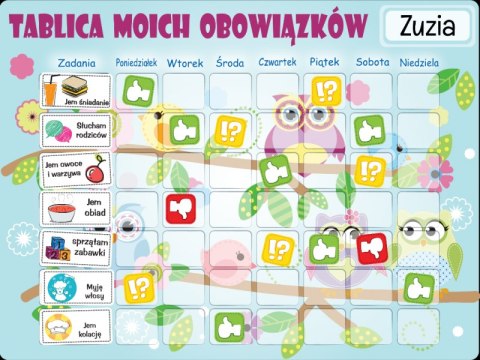 Tablica Magnetyczna, Mata Motywacyjna Dla Dzieci Kolorowe Sowy Przecena 1