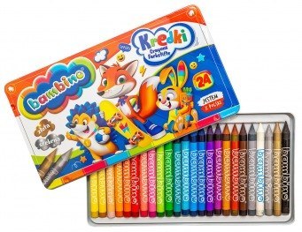 BAMBINO Kredki w metalowym pudełku 24 kolory BAMBINO Kredki w metalowym pudełku 24 kolory