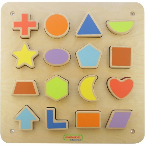 Edukacyjna Tablica Drewniana Magnetyczna Nauka Kształtów Sorter Masterkidz Montessori