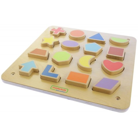Edukacyjna Tablica Drewniana Magnetyczna Nauka Kształtów Sorter Masterkidz Montessori