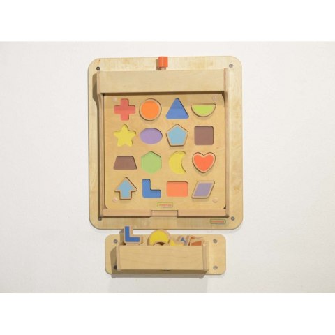 Edukacyjna Tablica Drewniana Magnetyczna Nauka Kształtów Sorter Masterkidz Montessori