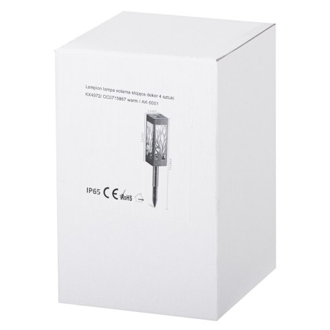 Lampy lampiony solarne stojące dekoracyjne 4 sztuki