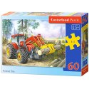 CASTORLAND Puzzle 60el. Forest Site - Ciągnik z chwytakiem