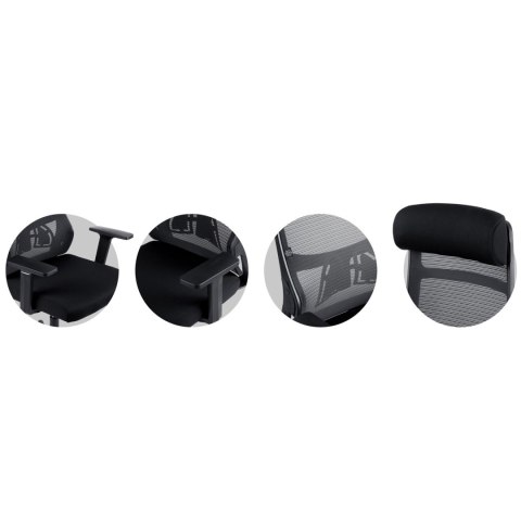 Fotel biurowy z mikrosiatki Sofotel Brema czarny