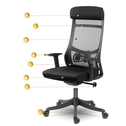 Fotel biurowy z mikrosiatki Sofotel Brema czarny