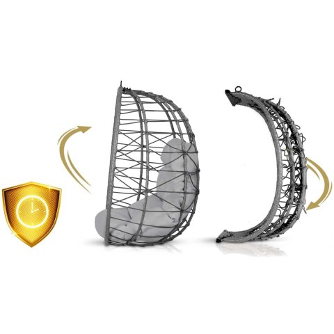 Fotel ogrodowy wiszący Tihuana szary + szare poduszki Sofotel