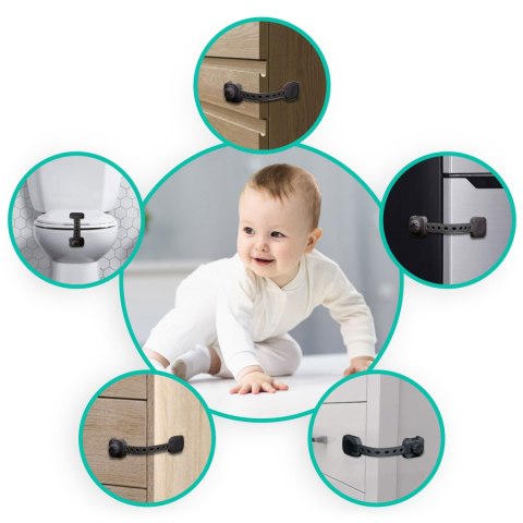 Zabezpieczenie otwierania szafek Ricokids 798202 6 szt. czarne