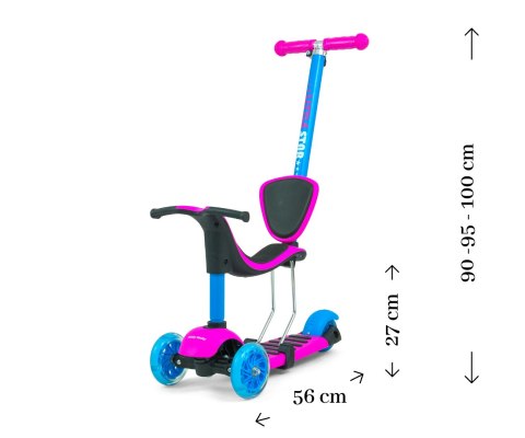 3w1 hulajnoga pchacz rower biegowy Little Star Pink-Blue 3w1 hulajnoga pchacz rower biegowy Little Star Pink-Blue