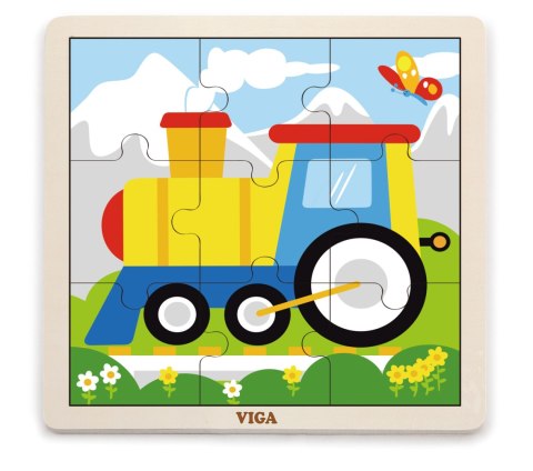 Viga 51446 Puzzle na podkładce 9 elementów - ciuchcia