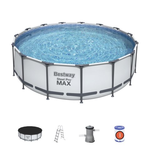 Bestway 56438 BASEN STELAŻOWY STEEL PRO MAX Z POMPĄ FILTRACYJNĄ 4.57m x 1.22m Bestway 56438 BASEN STELAŻOWY STEEL PRO MAX Z POMPĄ FILTRACYJNĄ 4.57m x 1.22m