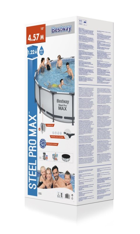 Bestway 56438 BASEN STELAŻOWY STEEL PRO MAX Z POMPĄ FILTRACYJNĄ 4.57m x 1.22m Bestway 56438 BASEN STELAŻOWY STEEL PRO MAX Z POMPĄ FILTRACYJNĄ 4.57m x 1.22m
