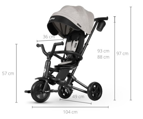 Qplay Rowerek rower  Trójkołowy Nova Niello Grey